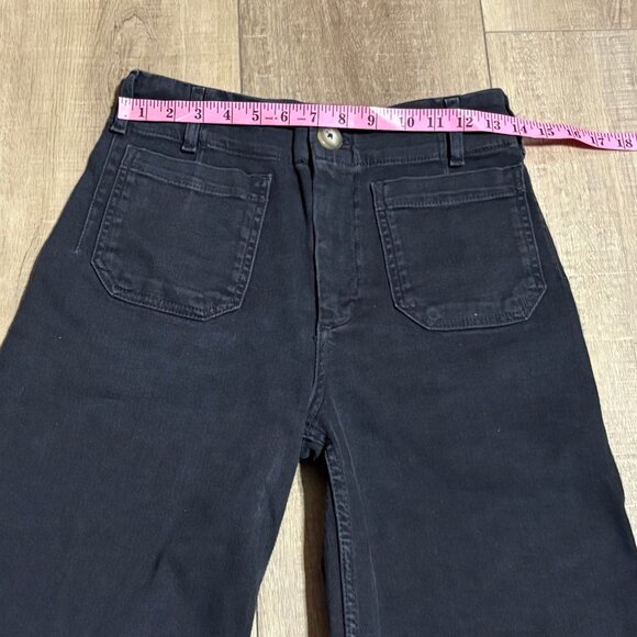 Anthropologie Maeve Colette Wide Leg Crop Jeans Size 27 Black - Picture 9 of 15